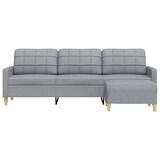 thumbnail of vidaXL 3-Sitzer-Sofa mit Hocker Hellgrau 210 cm Stoff