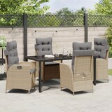 thumbnail of vidaXL 5-teiliges Garten-Ess-Set mit Kissen in Beige aus Poly-Rattan