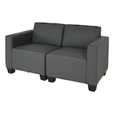 thumbnail of Modular 2-Sitzer Sofa Couch Lyon, Kunstleder ~ dunkelgrau