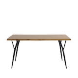 thumbnail of Möbilia eettafel 150 x 90 cm | blad MDF met eiken decor | metalen onderstel | B 150 x D 90 x H 77 cm | naturel-zwart | 18020006 | TAFEL serie