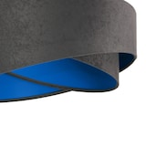 thumbnail of Lámpara colgante BRANDO moderna doble pantalla gris-azul terciopelo 1x E27 hasta 60W LE47348