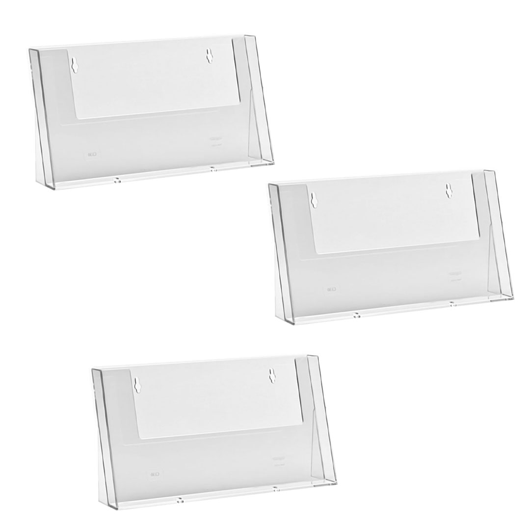 Danieli Store | Expositor A4 horizontal portafolletos en metacrilato | Expositor para folletos de mesa | Expositor para volantes  y tarjetas (3 Uds.)