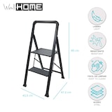 thumbnail of WellHome - Escada Dobrável com 2 Degraus 47,5x42,5x85cm de Aço na cor Preta