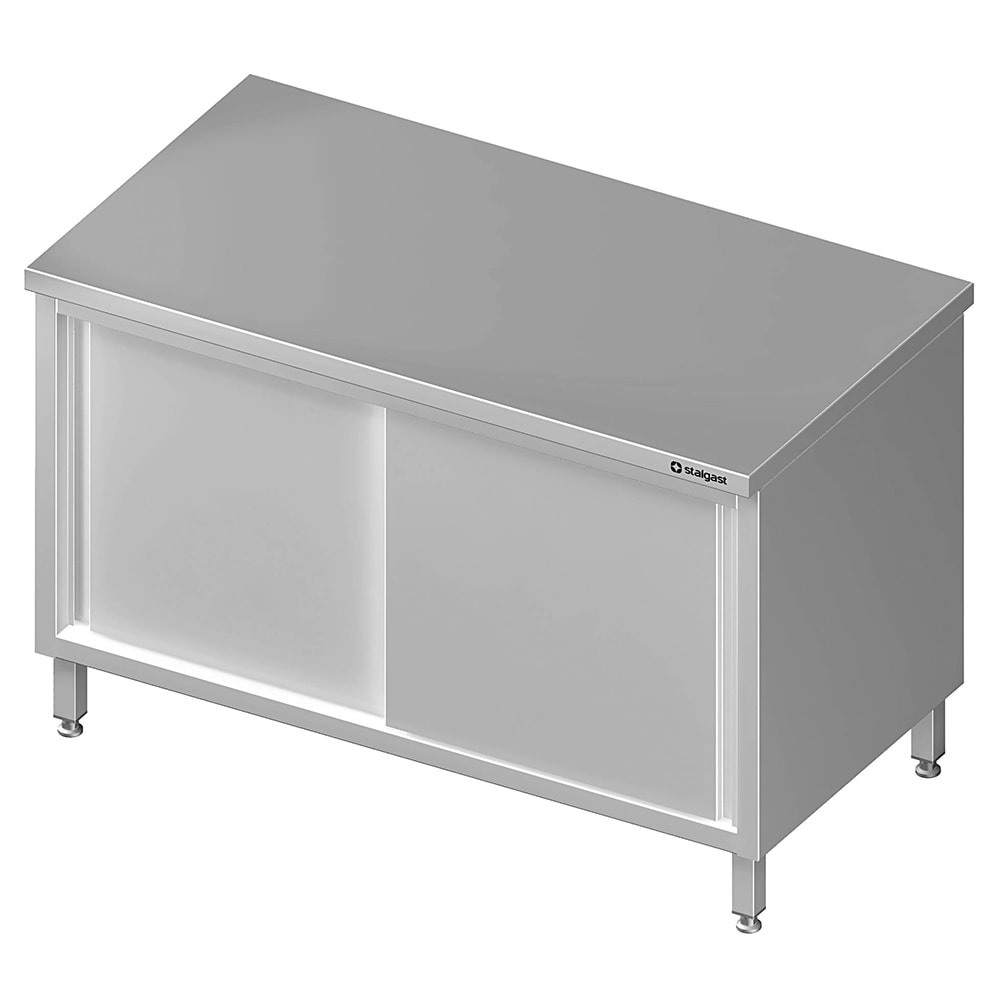 Stalgast Edelstahl Durchreicheschrank mit Schiebetüren, 1900x700x850 mm, ohne Aufkantung, verschweißt