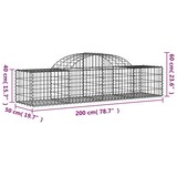 thumbnail of vidaXL Gabionen mit Hochbogen 9 Stk. 200x50x40/60 cm Verzinktes Eisen