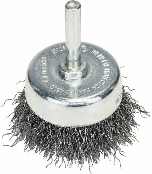 Topfbürste, Stahl, gewellter Draht, 50 mm, 0,3 mm, 4500 U/ min