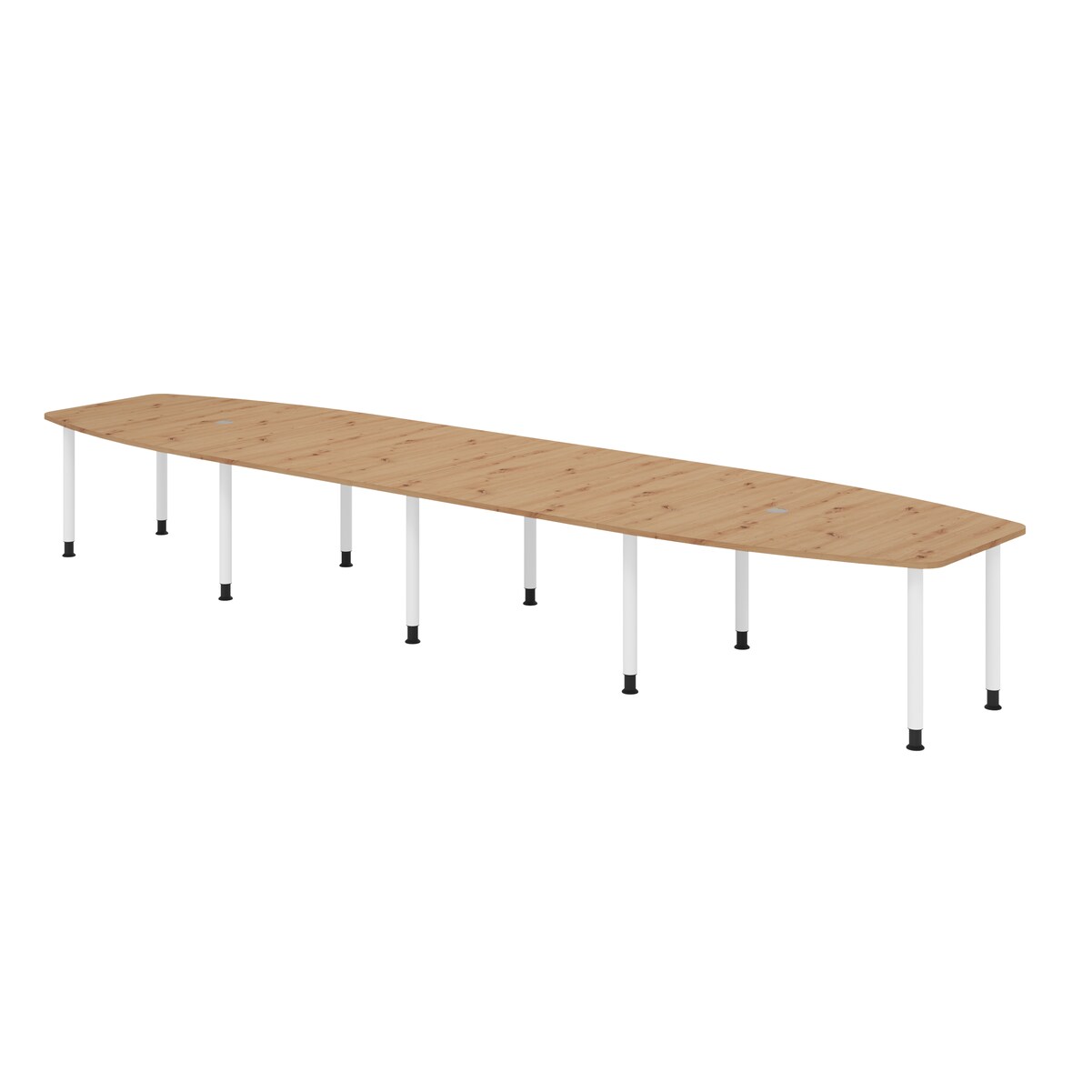 Hammerbacher-Konferenztisch 520cm/10 Rundrohrfüße Asteiche-VKT52C/R/W