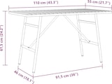 thumbnail of vidaXL Esstisch Schwarz 110x55x62 cm Massivholz Akazie