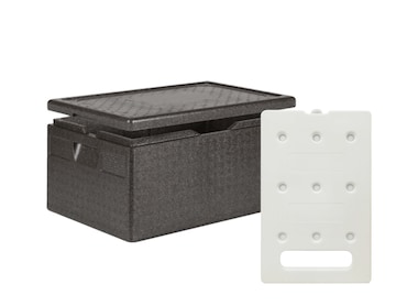 KIT FRIO - 1 recipiente isolado PPE 46L - Abertura superior - Tamanho adequado para recipientes GN 1/1 + 1 placa eutéctica fria GN1/1 4kg