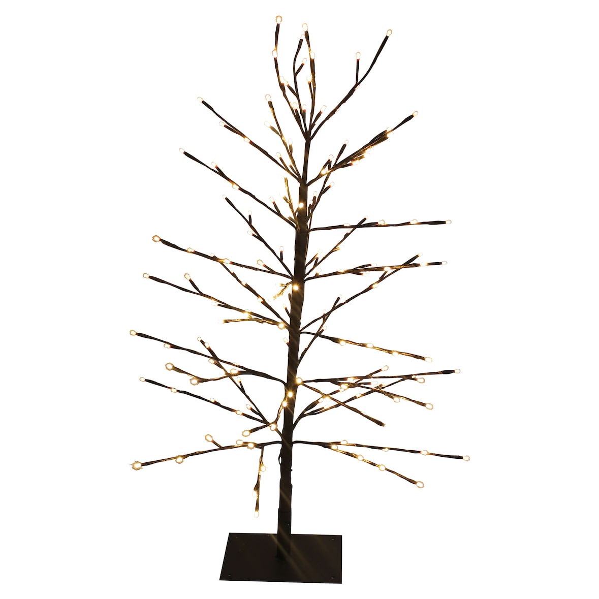 LED Lichterweihnachtsbaum, Metall / Kunststoff, 100 cm, 160 warmweiß LEDs, braun