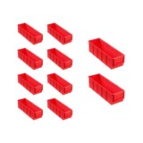 thumbnail of PROREGAL 10x Rote Industriebox 300 S | HxBxT 8,1x9,1x30cm | 1,6 Liter | Sichtlagerkasten, Sortimentskasten, Sortimentsbox, Kleinteilebox