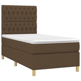 thumbnail of vidaXL Boxspringbett mit Matratze & LED Dunkelbraun 90x190 cm Stoff