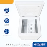 thumbnail of Exquisit Gefriertruhe, Kombigerät, Tiefkühltruhe, 98 Liter, 4-Sterne-Gefrieren, Gefriertruhe klein, Toplader, GT101-E-040E weiss