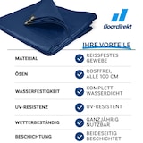 thumbnail of Abdeckplane 140 g/m² (6 x 8 m, Blau) wasserdichte Plane mit Ösen - Gewebeplane Schutzplane