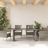 thumbnail of vidaXL Gartentisch mit Glasplatte Grau 190x80x74 cm Poly Rattan