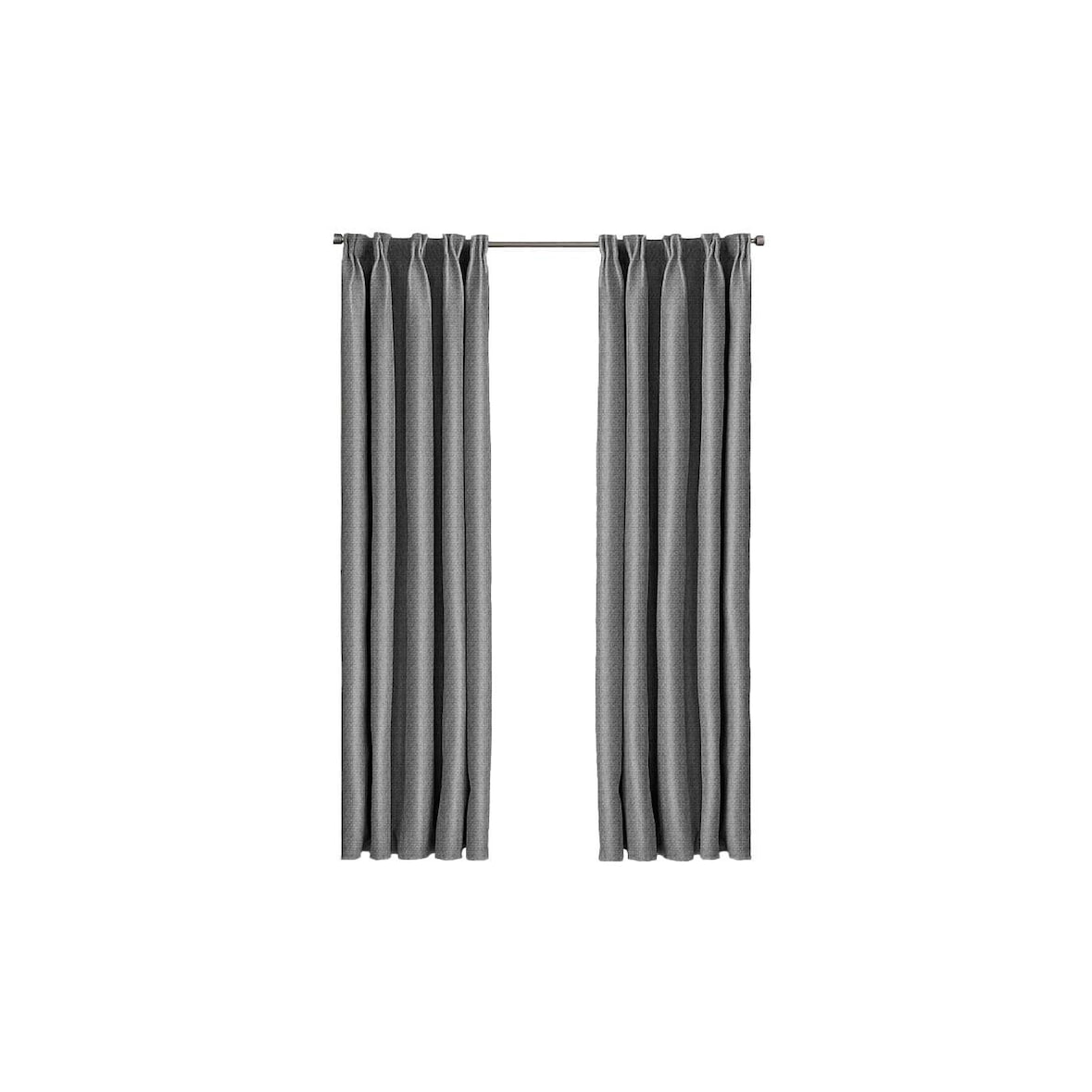 Larson - Luxe geweven blackout gordijn - met haken - 1.5m x 2.5m - Donkergrijs