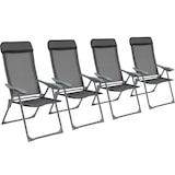thumbnail of tectake Lot de 4 chaises de jardin en aluminium avec nuque rembourrée - gris anthracite - 405971