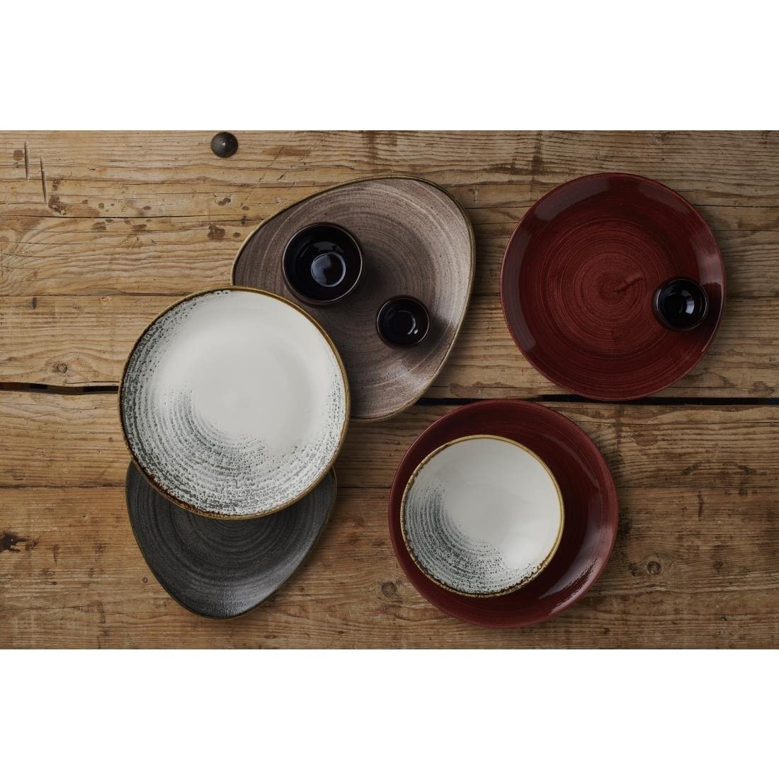 Piatto Piano Stonecast Patina Rosso Ruggine, Confezione da 12, Ø cm 26