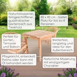 thumbnail of Gartentisch Teakholz 80 x 80 cm, Teakholz-Esstisch, 75 cm hoch, langlebig, massiv & robust, Raburg
