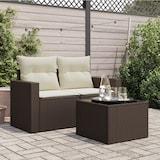 thumbnail of vidaXL Gartentisch mit Glasplatte Braun 55x55x37 cm Poly Rattan