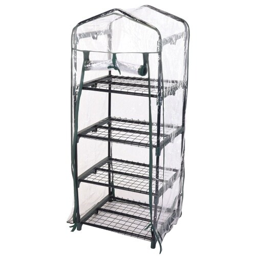 Lex Gewächshaus Foliengewächshaus Frühbeet Treibhaus Balkon 4 Etagen 50x45x130cm