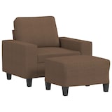 thumbnail of vidaXL Sessel mit Hocker Braun 60 cm Stoff