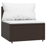 thumbnail of vidaXL Garten-Mittelsofa mit Kissen Braun Poly Rattan