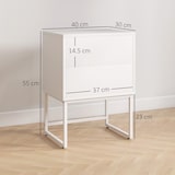 thumbnail of HOMCOM Comodino Moderno a 2 Cassetti con Apertura a Pressione Bianco