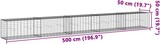 thumbnail of vidaXL Gabione mit Deckel 500x50x50 cm Verzinktes Eisen