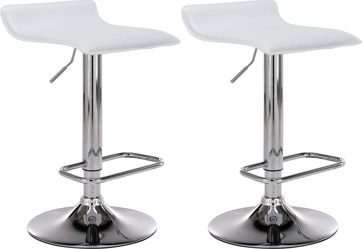 CHEFGASTRO 2er Set Barhocker SPLIT HxBxT 65x38x41cm Kunstleder Weiß Barstuhl