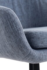 thumbnail of Décoshop26 - Lounge-Barhocker x1 skandinavisches Design blauer Stoffsitz Holzbeine Metallfußstütze 10_0004920
