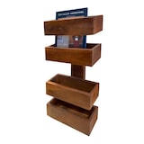 thumbnail of Möbilia Wandregal aus Akazie | 4 Ablagefächer | B 30 x T 9 x H 72 cm | natur | 23020007 | Serie REGAL