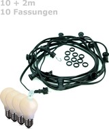 thumbnail of Illu Party Garten Außenlichterkette 10m schwarz 10x E27 LED Tropfenlampen opal