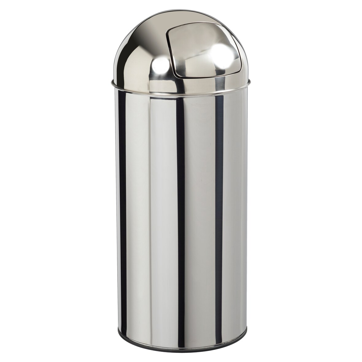 ROSSIGNOL Poubelle en inox 45L avec couvercle à trappe PUSH