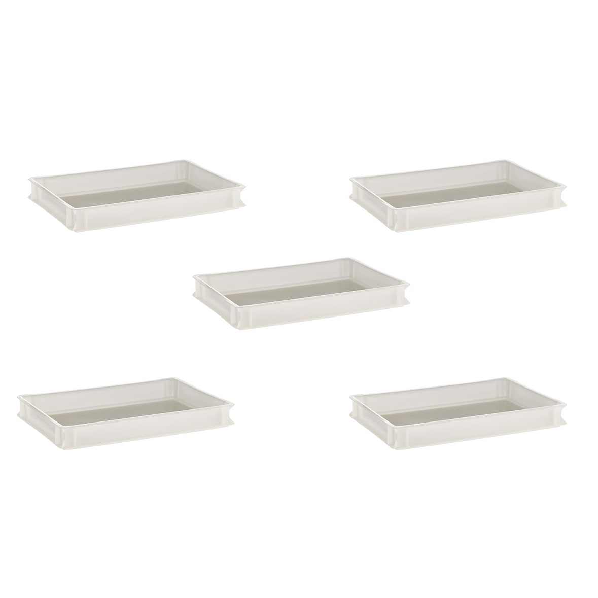 APS 98586 Teigbehälter - 5er Set Pizzaballenbox, stapelbar, 56,5 x 36,5 cm
