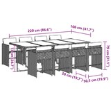 thumbnail of vidaXL 9-tlg. Garten-Essgruppe mit Kissen Beigemischung Poly Rattan