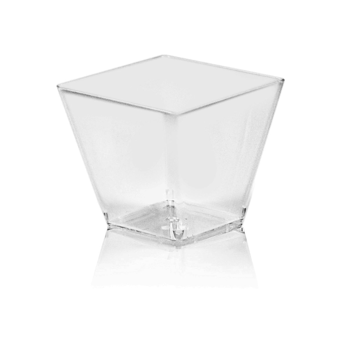 250x Fingerfood-Becher eckig klar 60 ml PS 5,0 x 5,0 x 4,5 cm