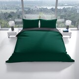 thumbnail of Baumwolle Bettwäsche Set 135x200 cm Dunkelgrün Anthrazit Wendebettwäsche mit Reißverschluss