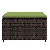 thumbnail of vidaXL Gartenhocker 2 Stk., Sitzhocker mit Kissen Stahlrahmen, Modular Hocker für Garten Terrasse, Fußhocker Gartenmöbel, Braun Poly Rattan