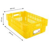 thumbnail of GILAC Caisse ajourée empilable emboîtable HACCP 600 x 400 - 37 L - Jaune G180318