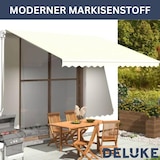thumbnail of DELUKE® Markisenbespannung Markisenstoff Wasserabweisend Reißfest Creme, für 400x350cm Rahmen Markise mit Volant Markisen Ersatzstoff Markisentuch