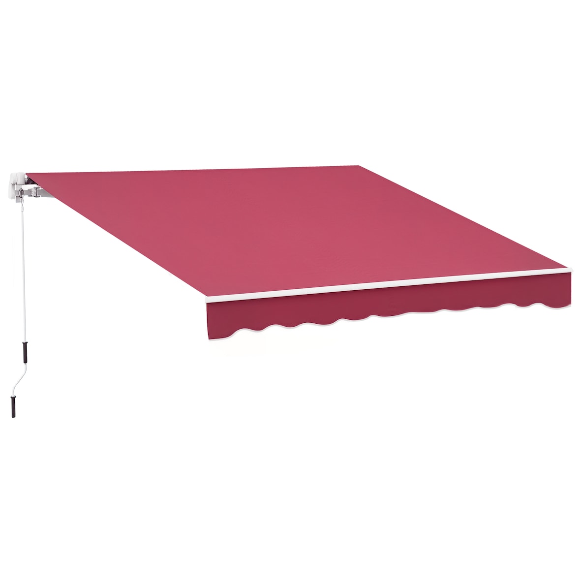 Toldo Manual Plegable de Aluminio con Manivela Terraza Balcón 395x245 cm Rojo