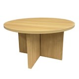 thumbnail of Ronde Scandinavische salontafel van 80 cm met licht houteffect