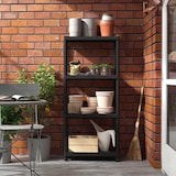 thumbnail of Scaffalatura in Resina con 4 Ripiani 100kg 61x31x131cm Nero Thinia Home