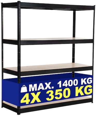 Étagère de Rangement 160 x 60 x 180 cm Noir
