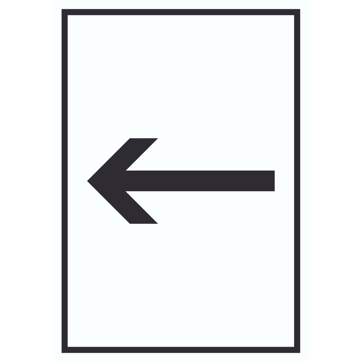 Richtungspfeil links Schild hochkant schwarz weiss Pfeil A0 Rückseite selbstklebend