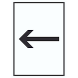 thumbnail of Richtungspfeil links Schild hochkant schwarz weiss Pfeil A0 Rückseite selbstklebend