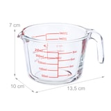 thumbnail of Relaxdays Messbecher Glas, 250 ml, hitzebeständig, mikrowellengeeignet, Skala in Milliliter, oz, Cups, transparent