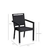 thumbnail of METRO PROFESSIONAL Silla apilable Barbados con reposabrazos y asa, poliratán, negro