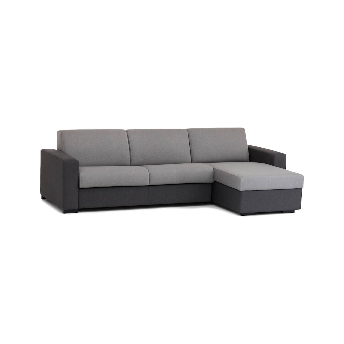 Dmora Divano Letto Alicya, Divano ad angolo, 100% Made in Italy, conPenisola contenitore reversibile, Cm 280x95h90, Grigio e Antracite